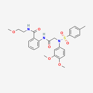 2-({N-(3,4-dimethoxyphenyl)-N-[(4-methylphenyl)sulfonyl]glycyl}amino)-N-(2-methoxyethyl)benzamide