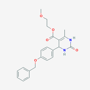 molecular formula C22H24N2O5 B412099 2-Methoxyethyl 4-(4-(benzyloxy)phenyl)-6-methyl-2-oxo-1,2,3,4-tetrahydropyrimidine-5-carboxylate CAS No. 294197-83-4