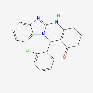 molecular formula C20H16ClN3O B4121001 12-(2-chlorophenyl)-3,4,5,12-tetrahydrobenzimidazo[2,1-b]quinazolin-1(2H)-one 