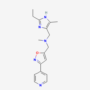 molecular formula C17H21N5O B4121002 1-(2-ethyl-4-methyl-1H-imidazol-5-yl)-N-methyl-N-[(3-pyridin-4-ylisoxazol-5-yl)methyl]methanamine 