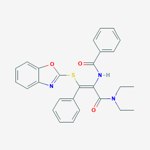 N-{2-(1,3-benzoxazol-2-ylsulfanyl)-1-[(diethylamino)carbonyl]-2-phenylvinyl}benzamide