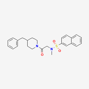 molecular formula C25H28N2O3S B4121017 N-[2-(4-benzyl-1-piperidinyl)-2-oxoethyl]-N-methyl-2-naphthalenesulfonamide 