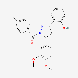 2-[5-(3,4-dimethoxyphenyl)-1-(4-methylbenzoyl)-4,5-dihydro-1H-pyrazol-3-yl]phenol