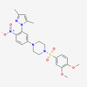 1-[(3,4-dimethoxyphenyl)sulfonyl]-4-[3-(3,5-dimethyl-1H-pyrazol-1-yl)-4-nitrophenyl]piperazine