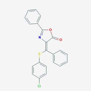 molecular formula C22H14ClNO2S B412103 (4Z)-4-[(4-chlorophenyl)sulfanyl-phenylmethylidene]-2-phenyl-1,3-oxazol-5-one 