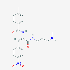molecular formula C22H26N4O4 B412106 N-(1-({[3-(dimethylamino)propyl]amino}carbonyl)-2-{4-nitrophenyl}vinyl)-4-methylbenzamide 