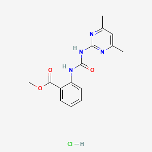 molecular formula C15H17ClN4O3 B4121082 methyl 2-({[(4,6-dimethyl-2-pyrimidinyl)amino]carbonyl}amino)benzoate hydrochloride 