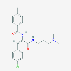 molecular formula C22H26ClN3O2 B412109 N-[2-(4-chlorophenyl)-1-({[3-(dimethylamino)propyl]amino}carbonyl)vinyl]-4-methylbenzamide 
