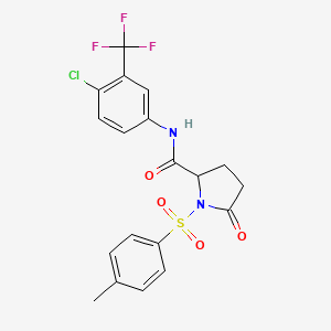 N-[4-chloro-3-(trifluoromethyl)phenyl]-1-[(4-methylphenyl)sulfonyl]-5-oxoprolinamide