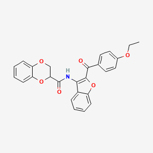 molecular formula C26H21NO6 B4121101 N-[2-(4-ethoxybenzoyl)-1-benzofuran-3-yl]-2,3-dihydro-1,4-benzodioxine-2-carboxamide 