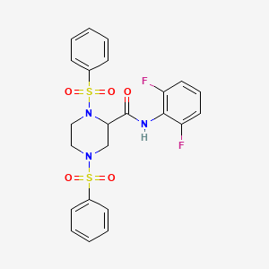 1,4-bis(benzenesulfonyl)-N-(2,6-difluorophenyl)piperazine-2-carboxamide