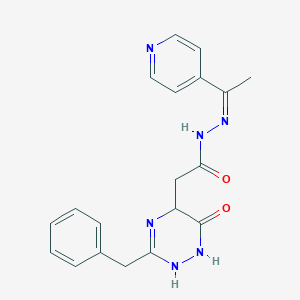 molecular formula C19H20N6O2 B412114 2-(3-benzyl-6-oxo-1,4,5,6-tetrahydro-1,2,4-triazin-5-yl)-N'-[1-(4-pyridinyl)ethylidene]acetohydrazide 