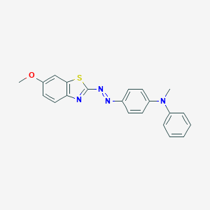 molecular formula C21H18N4OS B412115 6-Methoxy-2-[p-(N-methylanilino)phenylazo]benzothiazole 
