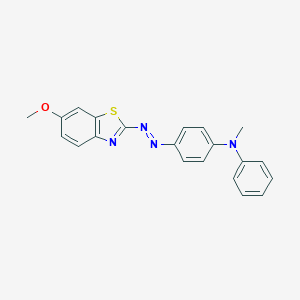 molecular formula C21H18N4OS B412115 N-{4-[(6-methoxy-1,3-benzothiazol-2-yl)diazenyl]phenyl}-N-methyl-N-phenylamine 