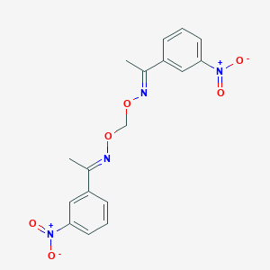 molecular formula C17H16N4O6 B412116 1-{3-nitrophenyl}ethanone O-({[(1-{3-nitrophenyl}ethylidene)amino]oxy}methyl)oxime 