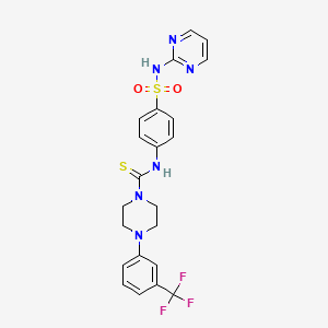 N-[4-(pyrimidin-2-ylsulfamoyl)phenyl]-4-[3-(trifluoromethyl)phenyl]piperazine-1-carbothioamide