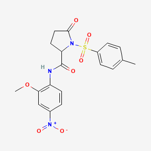 molecular formula C19H19N3O7S B4121199 N-(2-methoxy-4-nitrophenyl)-1-[(4-methylphenyl)sulfonyl]-5-oxoprolinamide 