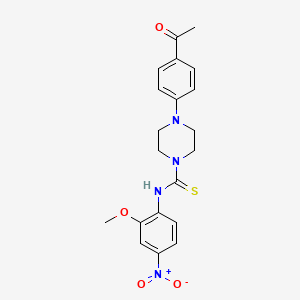 4-(4-acetylphenyl)-N-(2-methoxy-4-nitrophenyl)-1-piperazinecarbothioamide