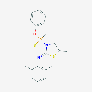 molecular formula C19H23N2OPS2 B412122 O-phenyl 2-[(2,6-dimethylphenyl)imino]-5-methyl-1,3-thiazolidin-3-yl(methyl)phosphinothioate 