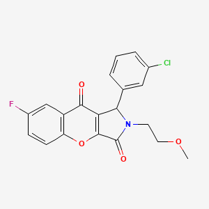 molecular formula C20H15ClFNO4 B4121253 1-(3-chlorophenyl)-7-fluoro-2-(2-methoxyethyl)-1,2-dihydrochromeno[2,3-c]pyrrole-3,9-dione 