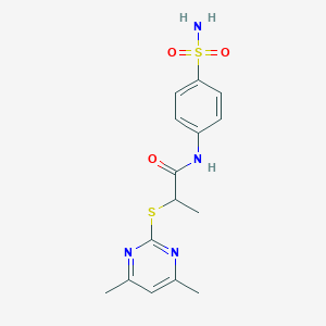 2-[(4,6-dimethylpyrimidin-2-yl)sulfanyl]-N-(4-sulfamoylphenyl)propanamide