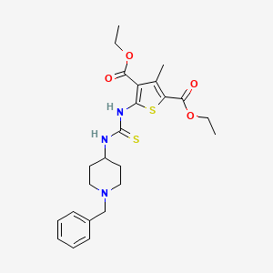 diethyl 5-({[(1-benzyl-4-piperidinyl)amino]carbonothioyl}amino)-3-methyl-2,4-thiophenedicarboxylate