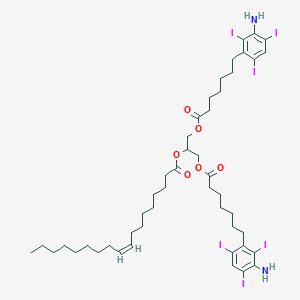 molecular formula C47H68I6N2O6 B041213 1,3-双[7-(3-氨基-2,4,6-三碘苯基)庚酰氧基]丙烷-2-基 (Z)-十八-9-烯酸酯 CAS No. 161466-45-1