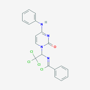 molecular formula C19H14Cl4N4O B412130 (Z)-N-[1-(4-anilino-2-oxopyrimidin-1-yl)-2,2,2-trichloroethyl]benzenecarboximidoyl chloride 