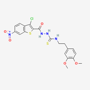 2-[(3-chloro-6-nitro-1-benzothien-2-yl)carbonyl]-N-[2-(3,4-dimethoxyphenyl)ethyl]hydrazinecarbothioamide