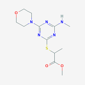 methyl 2-{[4-(methylamino)-6-(4-morpholinyl)-1,3,5-triazin-2-yl]thio}propanoate