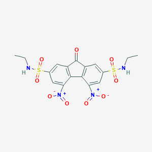 molecular formula C17H16N4O9S2 B412131 4,5-Dinitro-9-oxo-9H-fluorene-2,7-disulfonic acid bis-ethylamide 
