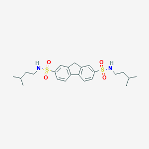 molecular formula C23H32N2O4S2 B412132 N~2~,N~7~-diisopentyl-9H-fluorene-2,7-disulfonamide 