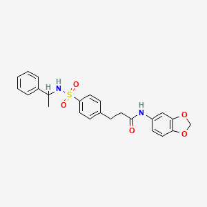 N-1,3-benzodioxol-5-yl-3-(4-{[(1-phenylethyl)amino]sulfonyl}phenyl)propanamide