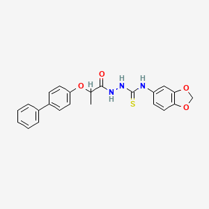 molecular formula C23H21N3O4S B4121363 N-1,3-benzodioxol-5-yl-2-[2-(4-biphenylyloxy)propanoyl]hydrazinecarbothioamide 