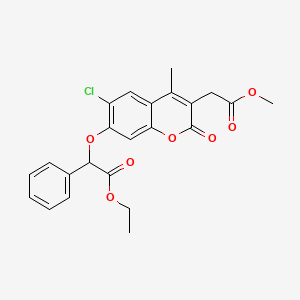 ethyl {[6-chloro-3-(2-methoxy-2-oxoethyl)-4-methyl-2-oxo-2H-chromen-7-yl]oxy}(phenyl)acetate