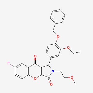 molecular formula C29H26FNO6 B4121431 1-[4-(benzyloxy)-3-ethoxyphenyl]-7-fluoro-2-(2-methoxyethyl)-1,2-dihydrochromeno[2,3-c]pyrrole-3,9-dione 