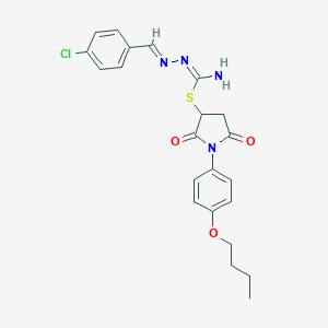 1-(4-Butoxyphenyl)-2,5-dioxo-3-pyrrolidinyl 2-(4-chlorobenzylidene)hydrazinecarbimidothioate