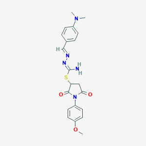 1-(4-methoxyphenyl)-2,5-dioxopyrrolidin-3-yl (2E)-2-[4-(dimethylamino)benzylidene]hydrazinecarbimidothioate