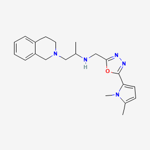 1-(3,4-dihydroisoquinolin-2(1H)-yl)-N-{[5-(1,5-dimethyl-1H-pyrrol-2-yl)-1,3,4-oxadiazol-2-yl]methyl}propan-2-amine