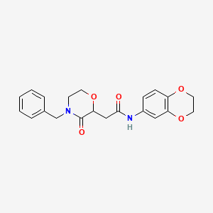 2-(4-benzyl-3-oxomorpholin-2-yl)-N-(2,3-dihydro-1,4-benzodioxin-6-yl)acetamide