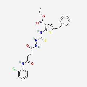 ethyl 5-benzyl-2-{[(2-{4-[(2-chlorophenyl)amino]-4-oxobutanoyl}hydrazino)carbonothioyl]amino}-3-thiophenecarboxylate