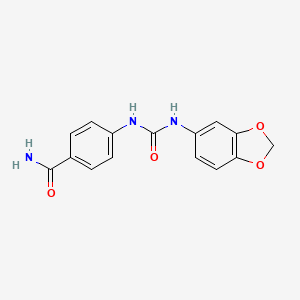 molecular formula C15H13N3O4 B4121528 4-[(1,3-Benzodioxol-5-ylcarbamoyl)amino]benzamide 