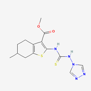 molecular formula C14H17N5O2S2 B4121555 Methyl 6-methyl-2-(1,2,4-triazol-4-ylcarbamothioylamino)-4,5,6,7-tetrahydro-1-benzothiophene-3-carboxylate 