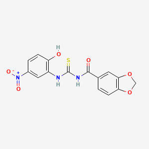 N-{[(2-hydroxy-5-nitrophenyl)amino]carbonothioyl}-1,3-benzodioxole-5-carboxamide