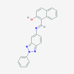 molecular formula C23H16N4O B412158 1-{[(2-phenyl-2H-1,2,3-benzotriazol-5-yl)imino]methyl}-2-naphthol 
