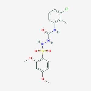 molecular formula C16H18ClN3O5S B4121618 N-(3-chloro-2-methylphenyl)-2-[(2,4-dimethoxyphenyl)sulfonyl]hydrazinecarboxamide 