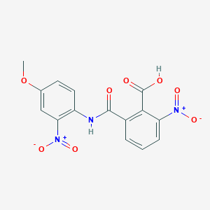 molecular formula C15H11N3O8 B412163 2-Nitro-6-({2-nitro-4-methoxyanilino}carbonyl)benzoic acid 