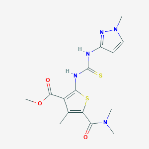 methyl 5-[(dimethylamino)carbonyl]-4-methyl-2-({[(1-methyl-1H-pyrazol-3-yl)amino]carbonothioyl}amino)-3-thiophenecarboxylate