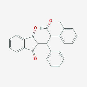 3-(1,3-dioxo-2,3-dihydro-1H-inden-2-yl)-2-(2-methylphenyl)-3-phenylpropanal