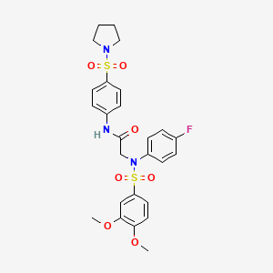 N~2~-[(3,4-dimethoxyphenyl)sulfonyl]-N~2~-(4-fluorophenyl)-N~1~-[4-(1-pyrrolidinylsulfonyl)phenyl]glycinamide